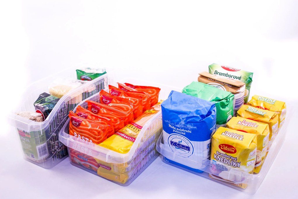 Organizér, košík do chladničky aj police – ADEL, biely, 30 x 20 x 13 cm