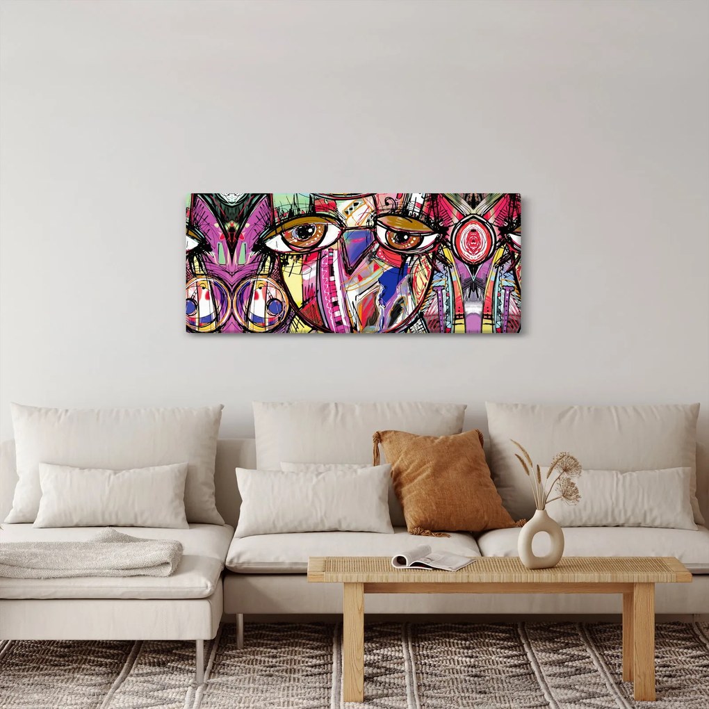 Obraz - Street art - sova (120x50 cm)