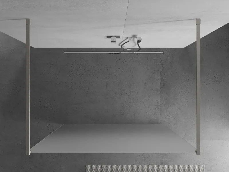 Mexen Kioto, sprchová zástena Walk-In 130 x 200 cm, 8mm sklo námraza, brúsená oceľ profil, 800-130-002-97-30