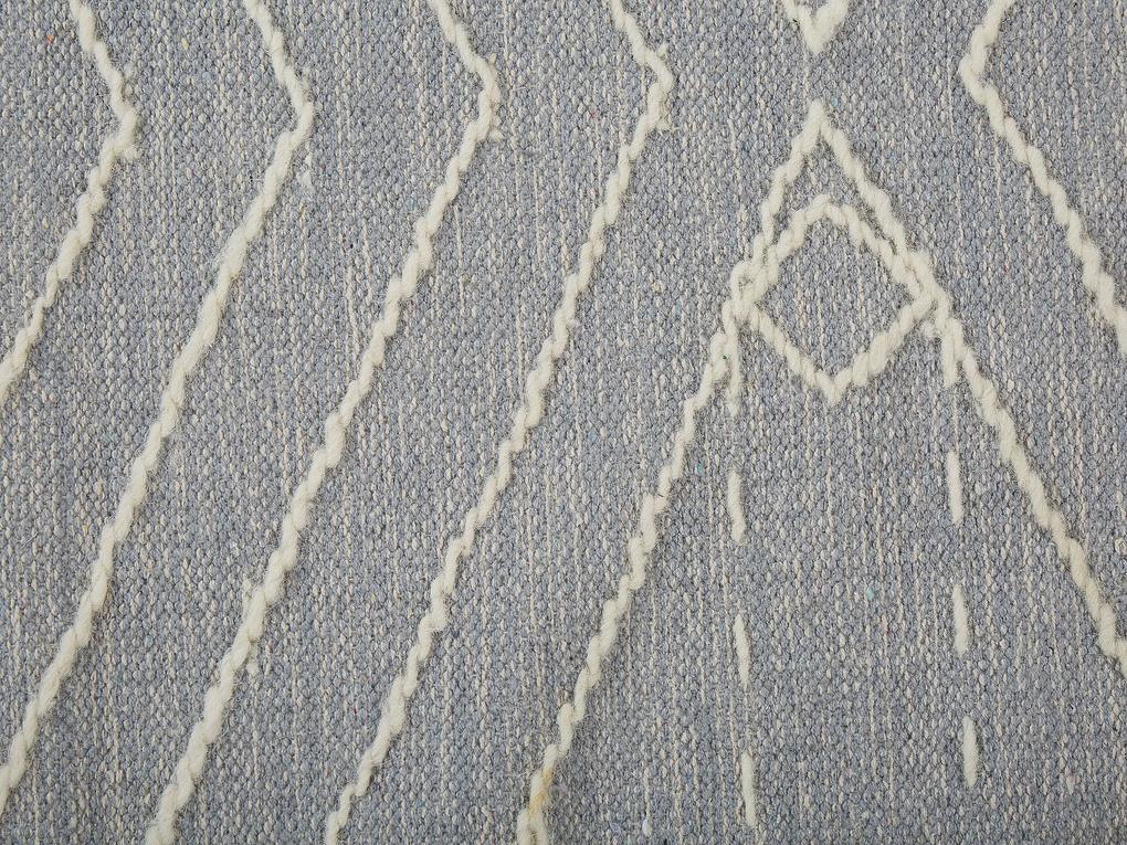 Bavlnený koberec 80 x 150 cm sivá/biela KHENIFRA Beliani