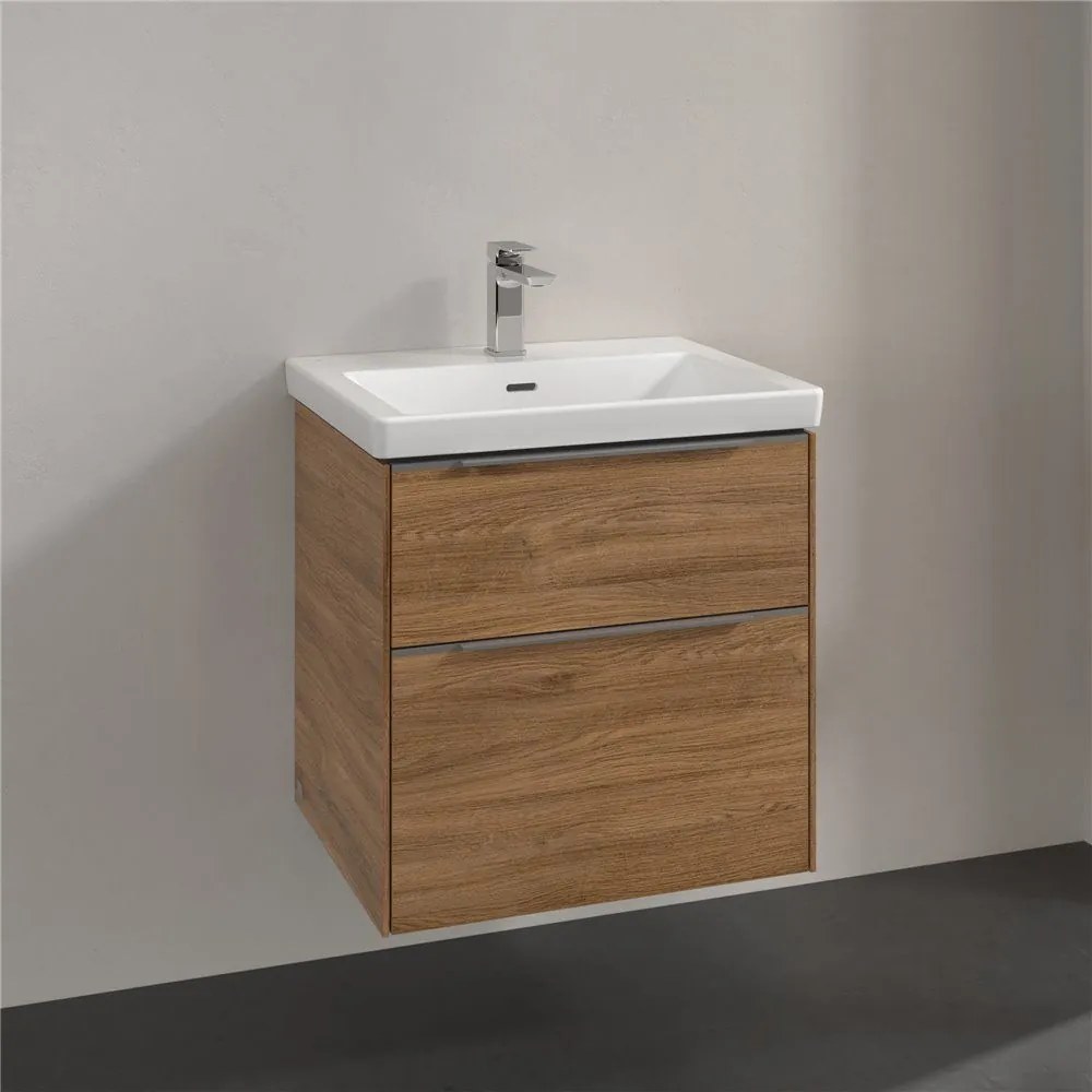 VILLEROY &amp; BOCH Subway 3.0 závesná skrinka pod umývadlo, 2 zásuvky, 572 x 478 x 429 mm, Oak Kansas, C57800RH