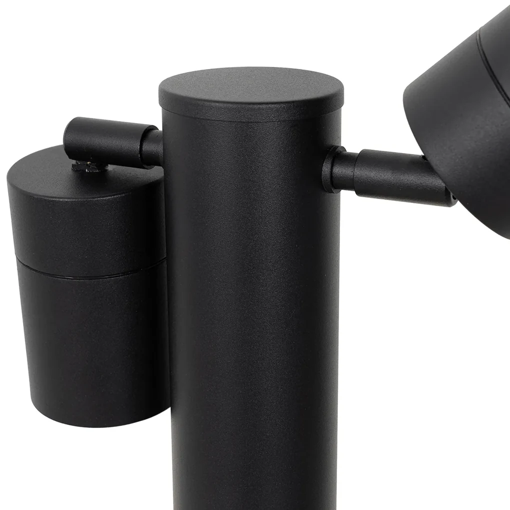 Stojaca vonkajšia lampa čierna 45 cm IP44 nastaviteľná 2-svetlo - Duo