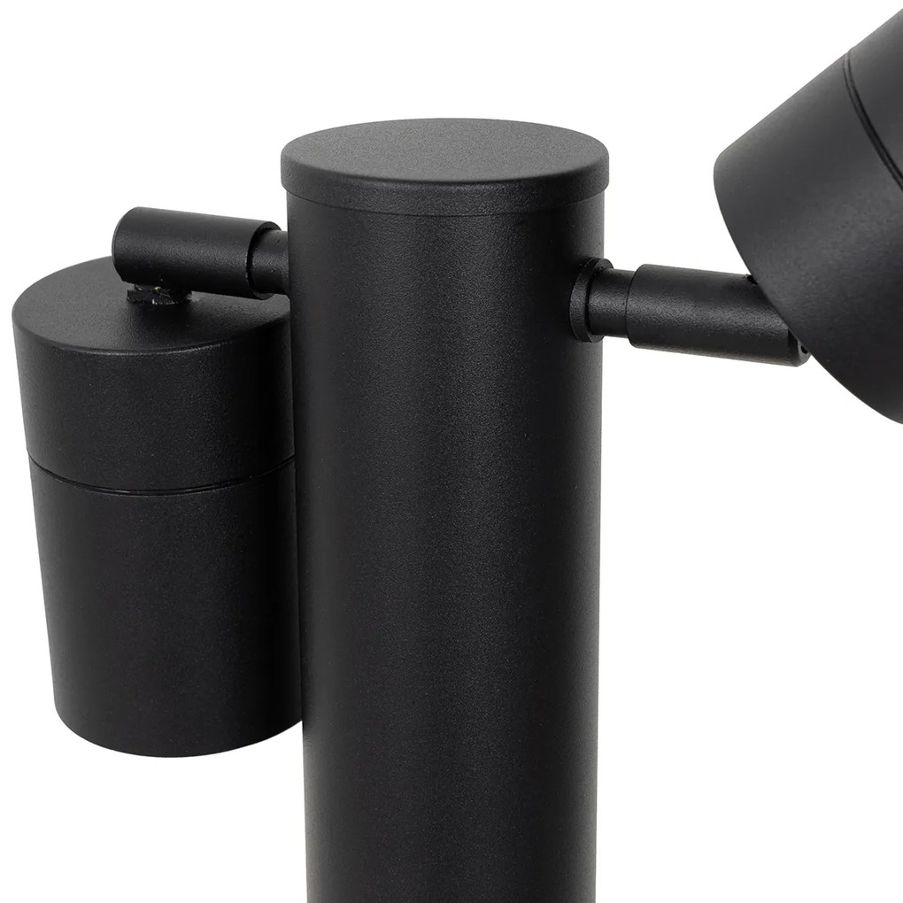 Vonkajšia lampa čierna so zemným hrotom a káblovou priechodkou 45 cm 2-svetlá IP44 - Duo