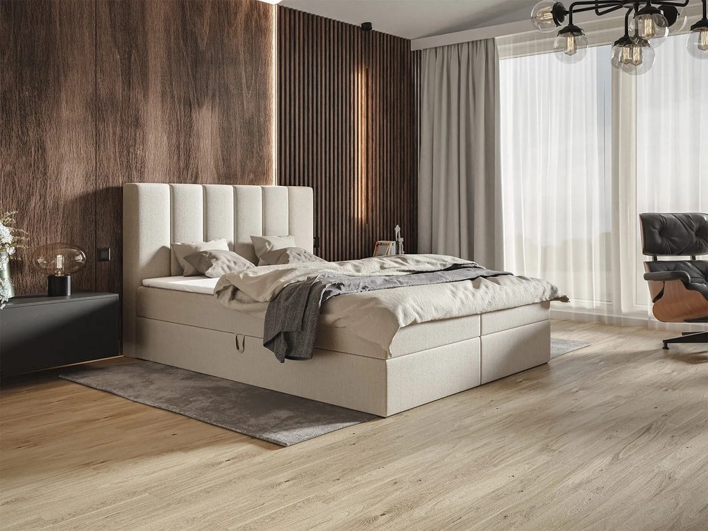 Čalúnená posteľ boxspring 160x200 S úložným priestorom