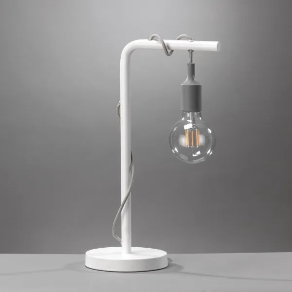 ONLI - Stolná lampa WIRE 1xE27/15W/230V 50 cm šedá/biela