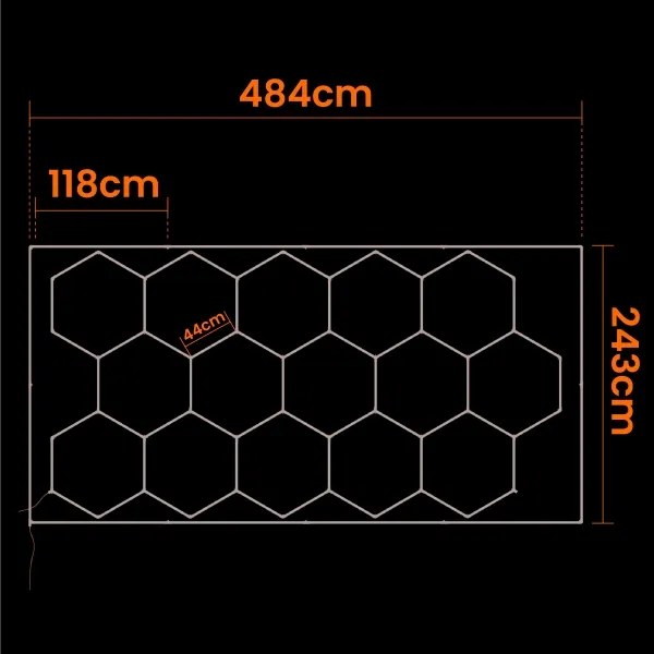 LED Stropné svietidlo LED/696W/85-265V 6500K 484x243 cm CRI 90 IP44 biela