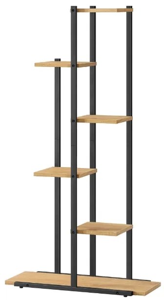 Stojan na kvety LOREDO v dekore dub, čierny