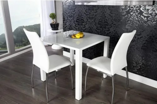 Jedálenský stôl 22929 80x80cm  Biely Vysoký lesk-Komfort-nábytok