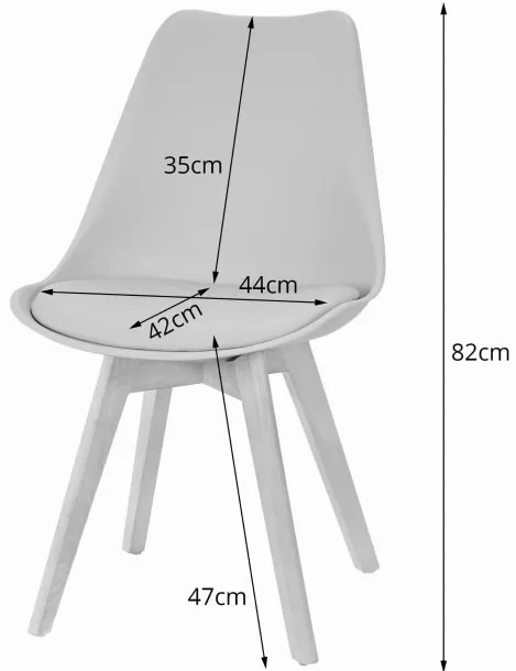 Set štyroch jedálenských stoličiek MARK - sivé (hnedé nohy) 4ks