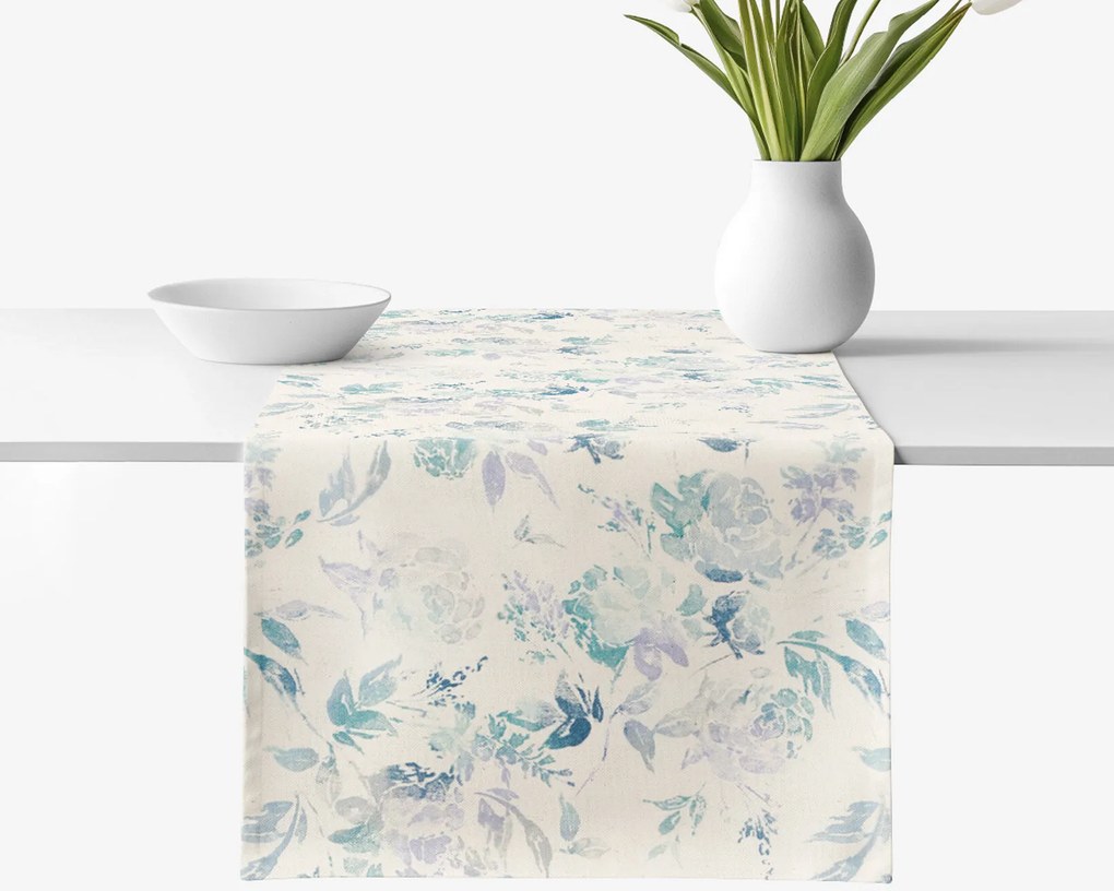 Goldea behúň na stôl valencia - otlačky rastlín 35x140 cm