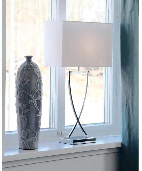 ByRydens 2820440-5000 - Stolná lampa OMEGA 1xE27/5W/230V biela/lesklý chróm