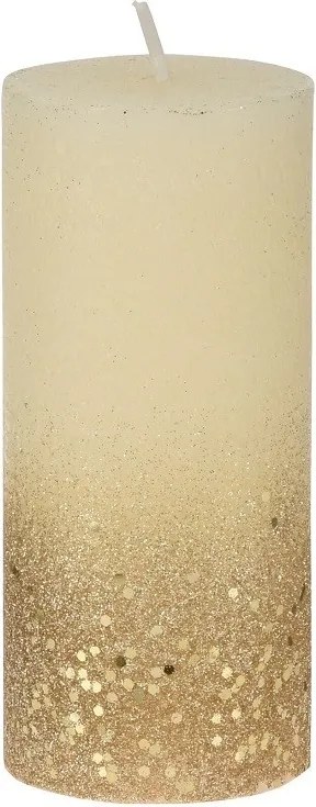 Vianočná sviečka Rustic v zlatej farbe 5 × 11 cm