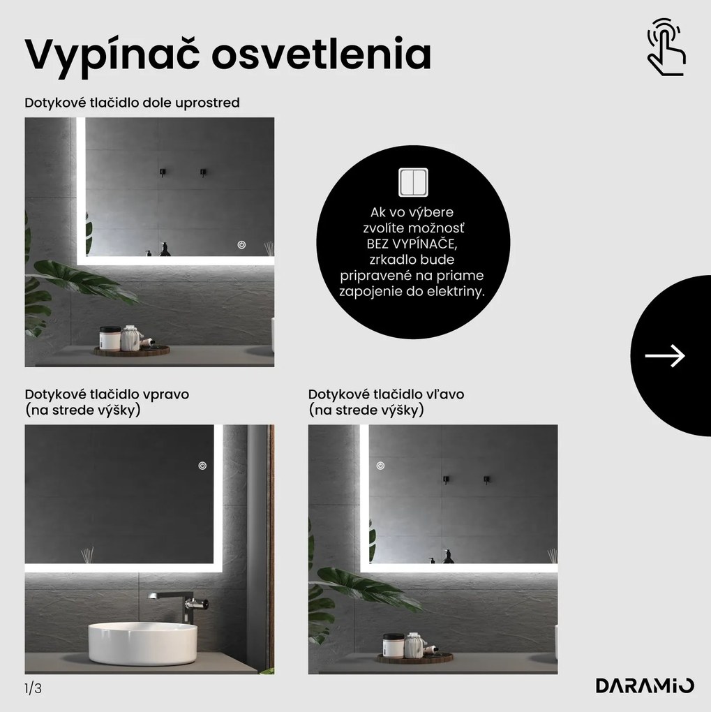 Zrkadlo s LED osvetlením F1
