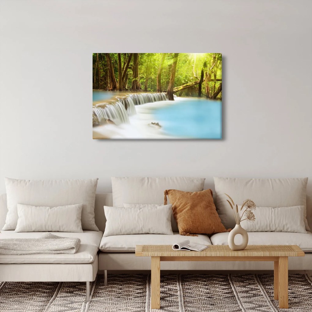 Obraz Huay Mae Kamin vodopádu v lese (90x60 cm)