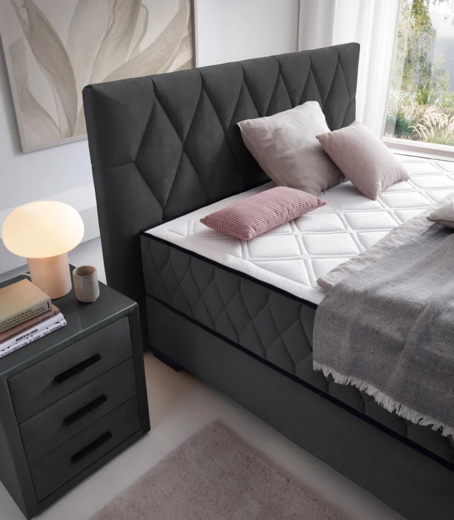 Posteľ Reve 180x200 cm, grafitovo šedá