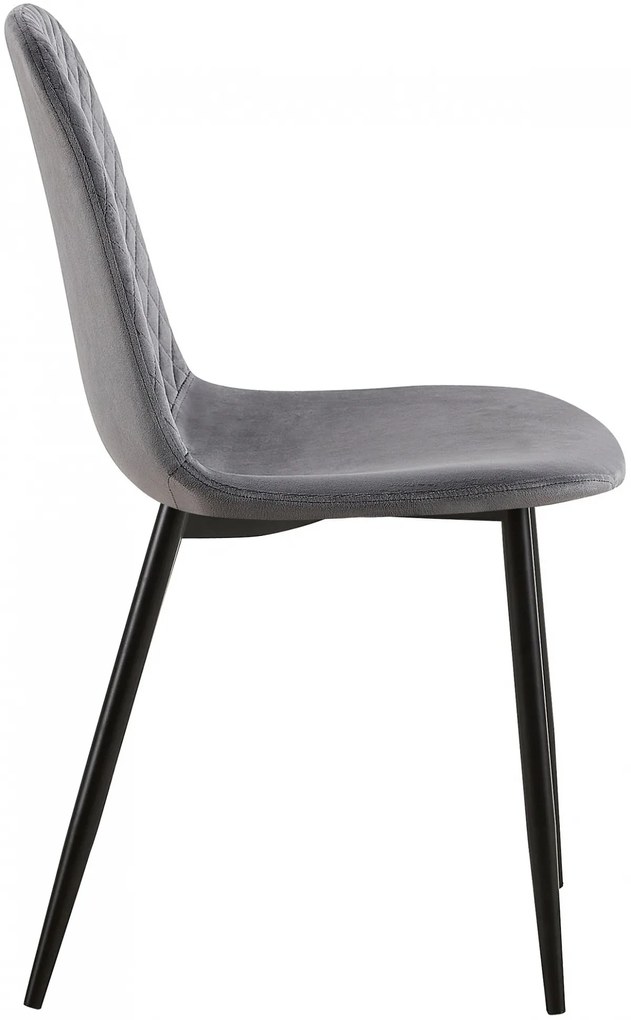 Stolička Giverny zamat - tmavo šedá
