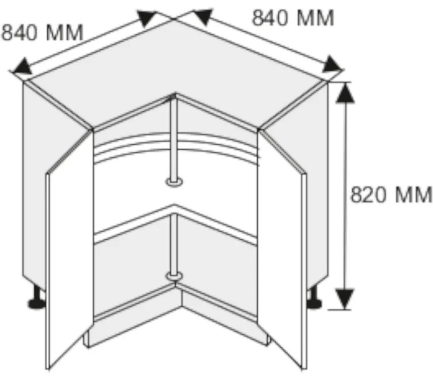 Skrinka do kuchyne Essen grey D12/90/kosz