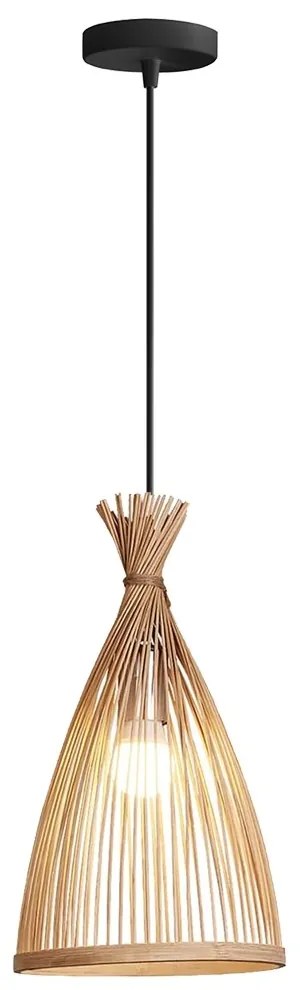 Závesná lampa La Belle Boho II čierna/hnedá