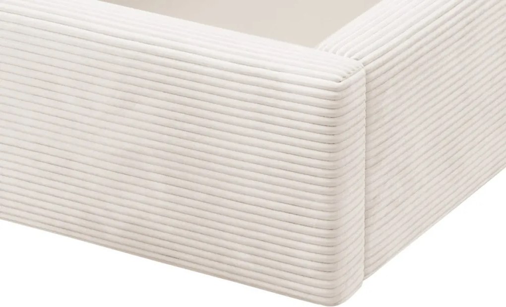 Posteľ Inez 180x200 cm, smotanovo biela štruktúrovaná látka