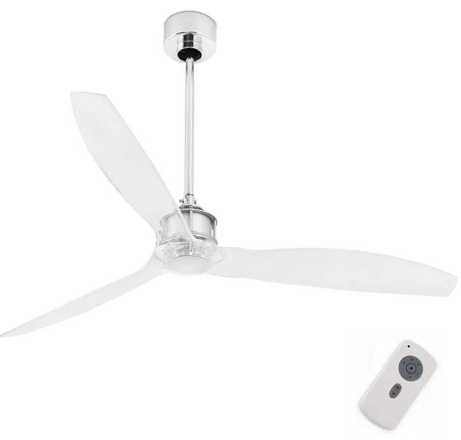 FARO 33394 - Stropný ventilátor JUST FAN lesklý chróm/číra + DO