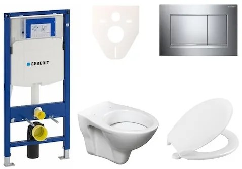Cenovo zvýhodnený závesný WC set Geberit do ľahkých stien / predstenová montáž + WC Ceramia S-Line Pro 111.300.00.5NR6