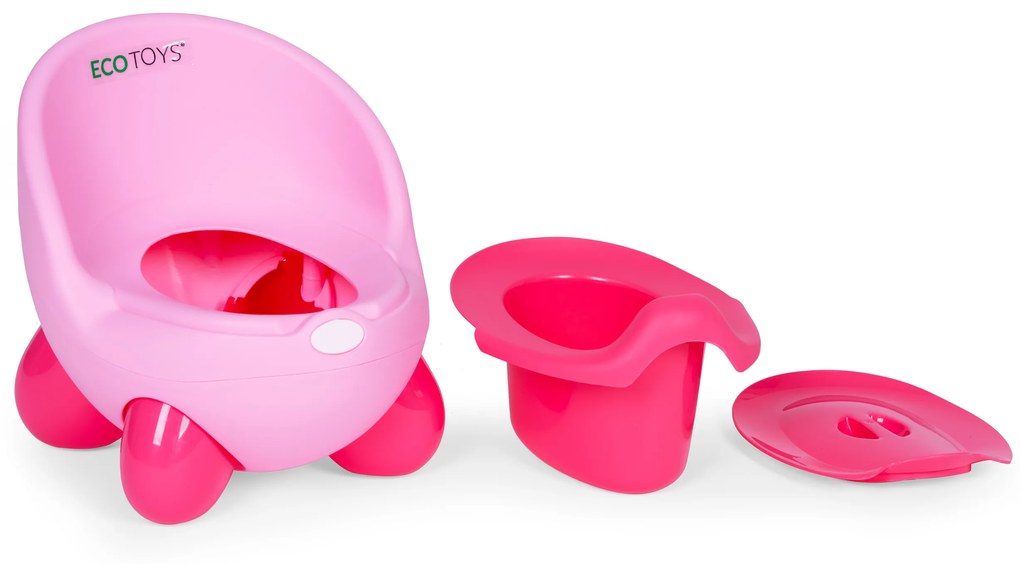WC nočník pre deti, protišmykové nožičky, ružové ECOTOYS