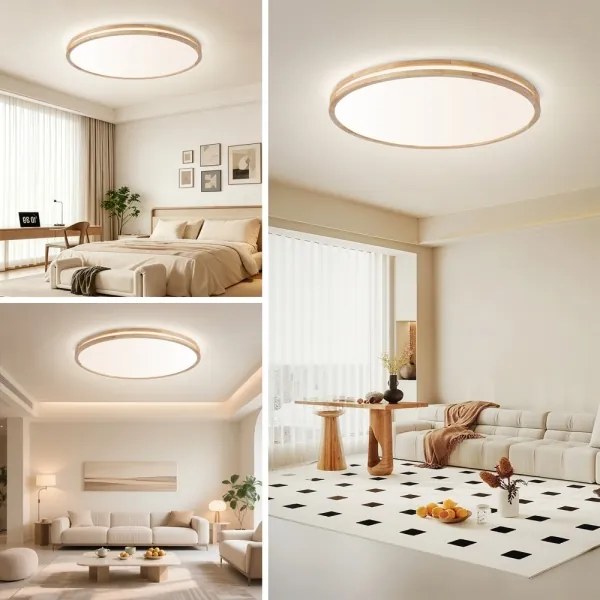 Brilagi - stlmiteľné LED svietidlo MOLINA 128W/230V 3000-6000K, dub, priemer 100 cm +DO
