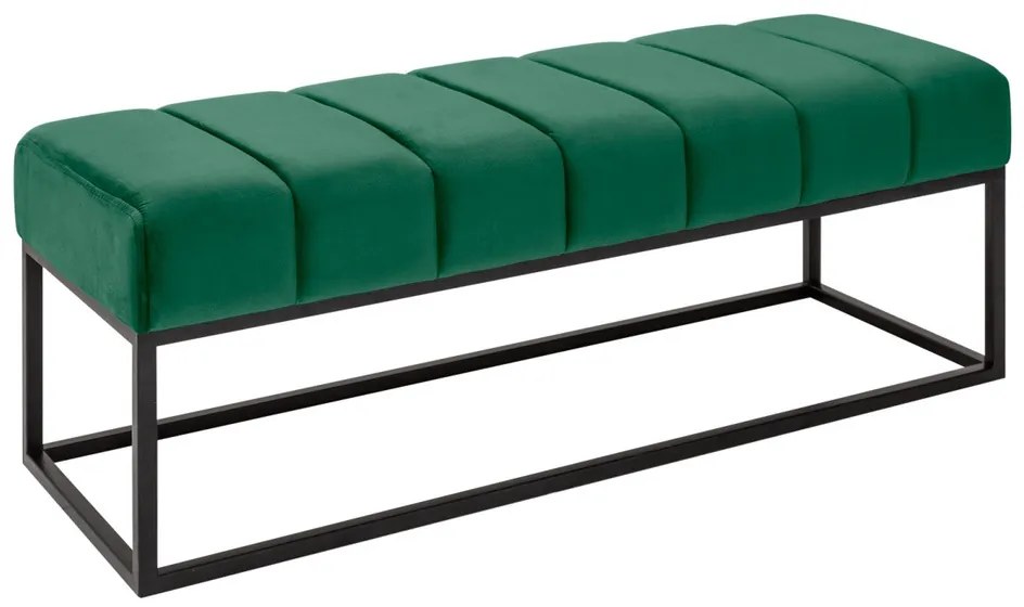 Dizajnová lavica Halle 110 cm zamat - smaragdová zelená