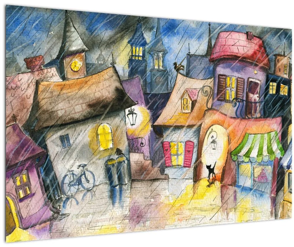 Obraz - Daždivý večer (90x60 cm)