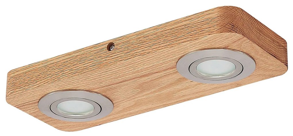 Lindby Mikari stropné LED svietidlo z dreva, 2-pl.