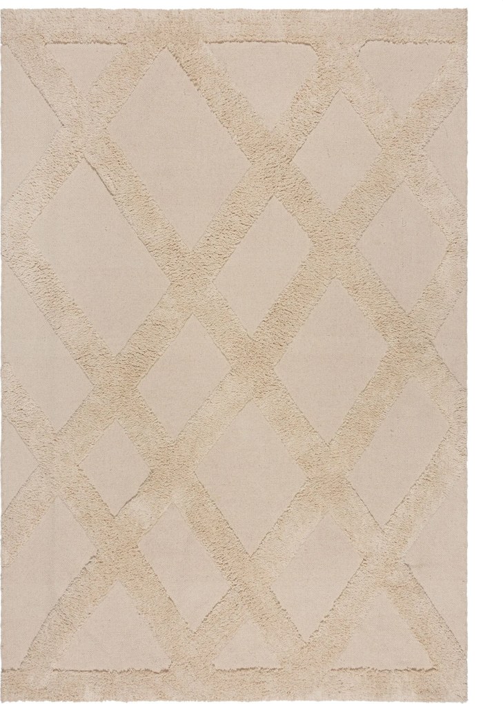 Kusový koberec Kaia Tessa Diamond Natural, 200x290, béžová, obývacia izba, Flair Rugs