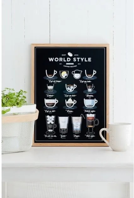 Plagát Follygraph World Style Coffee Black 50 × 70 cm