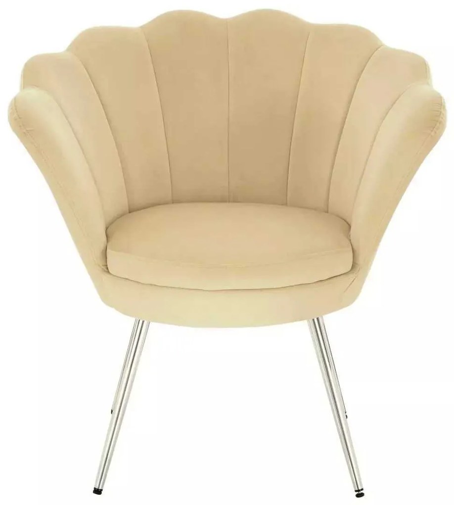 LuxuryForm DESIGN Kreslo FREY VELUR so striebornými nohami - medové