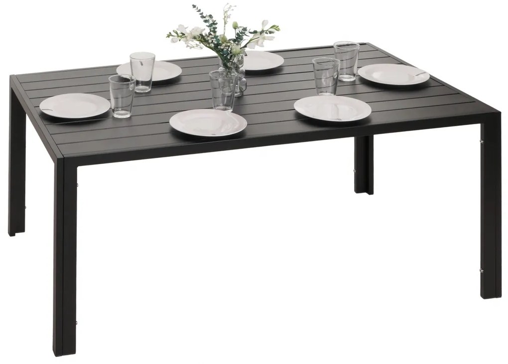 Záhradný stôl HWC-N40, hliník, 140x80cm - antracit