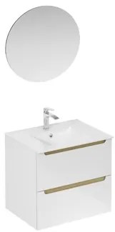 Kúpeľňová zostava s umývadlom vrátane umývadlovej batérie, vtoku a sifónu Naturel Stilla biela lesk KSETSTILLA025, 1 ks