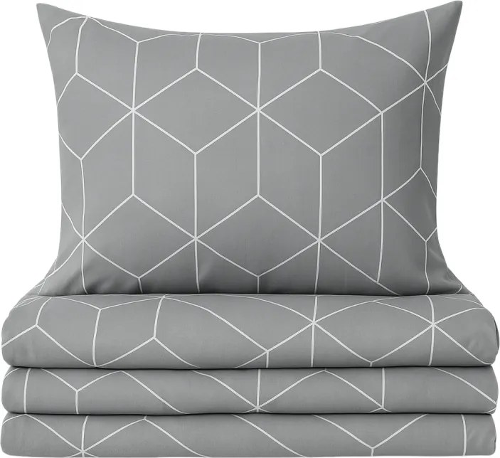 Obliečky bavlnené Alya grey EMI, Štandardný set jednolôžko obsahuje 1x 140x200 + 1x 70x90