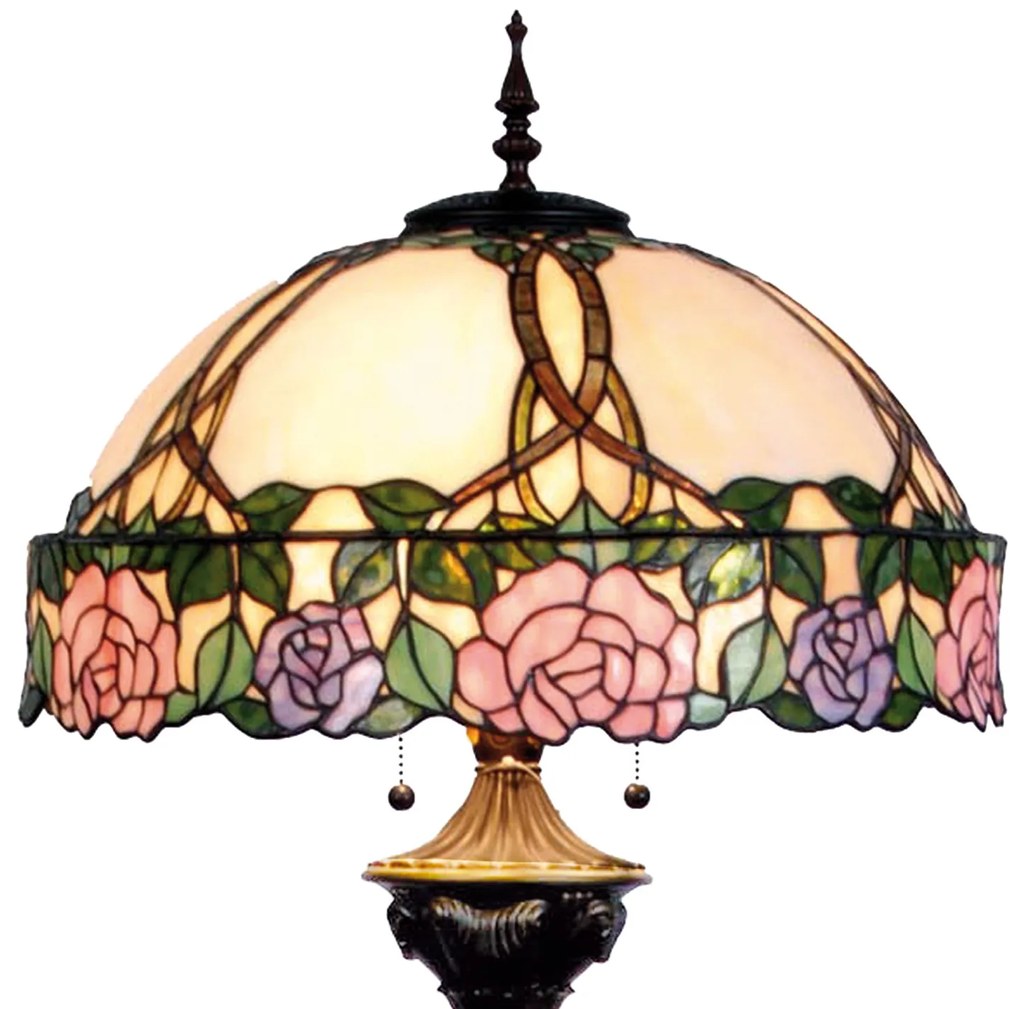 Luxusná vitrážová lampa Tiffany stojaca ROMANTIC 50*165