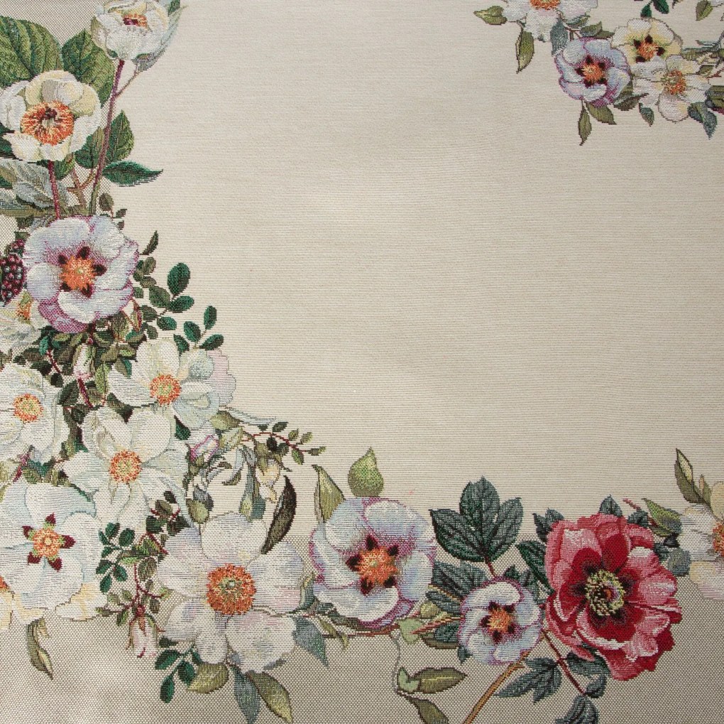 GOBELÍNOVÝ OBRUS NATUR 140X180 CM KVETY