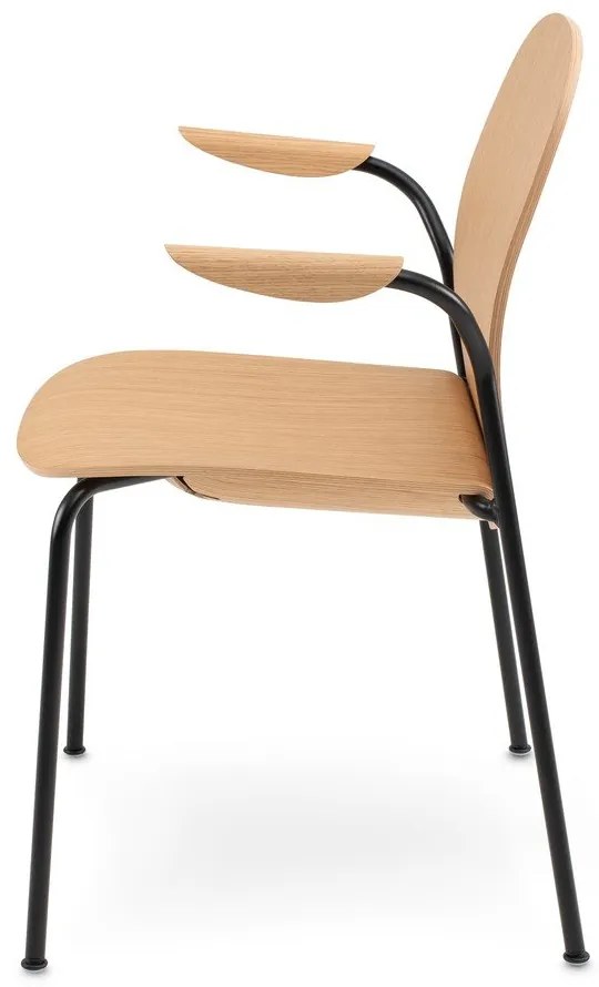 Jedálenské stoličky v súprave s podrúčkami/stohovateľné 2 ks v dekore duba v prírodnej farbe Book – Gazzda