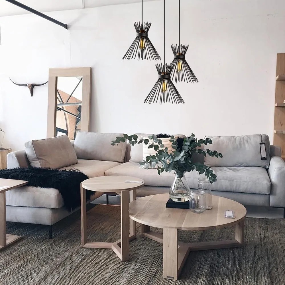 Čierne závesné svietidlo s kovovým tienidlom ø 63 cm Kirpi – Opviq lights