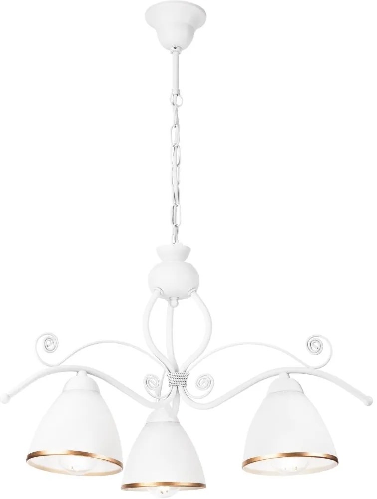 Luster na reťazi RETRO II 3xE27/60W/230V biela