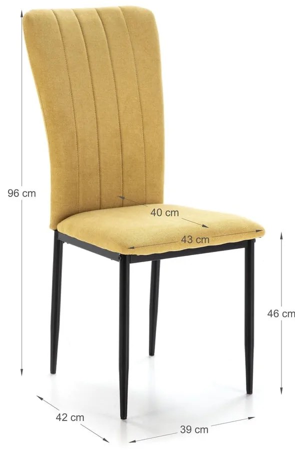 Jedálenská stolička v horčicovej farbe v súprave 4 ks Holly – Marckeric