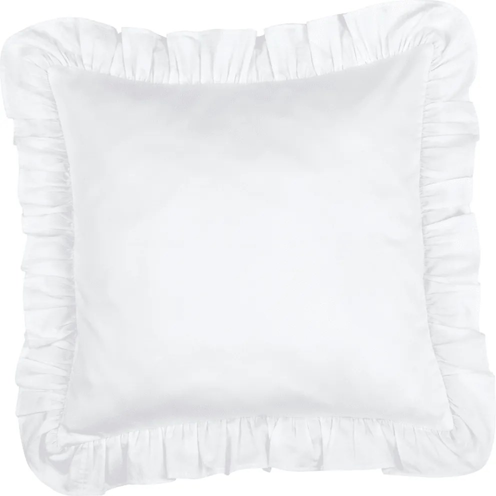 Vankúš s volánom biela 40x40cm