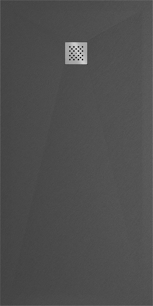 Mexen Stone+, obdĺžniková vanička z minerálneho kompozitu 160 x 70 cm, antracitová, 44717016