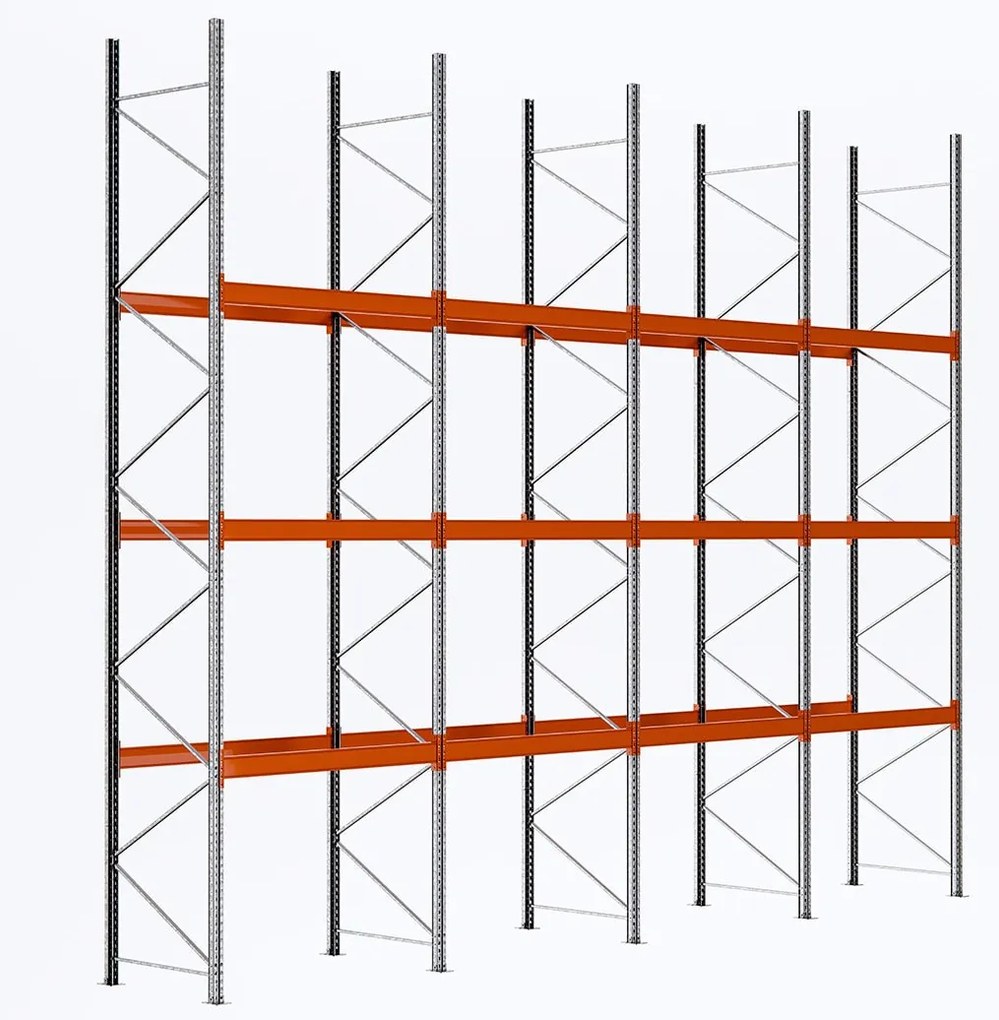 Základný paletový regál|4 moduly