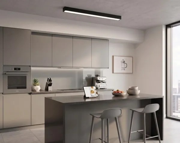 LED Prisadený/luster na lanku LED/44W/230V 4000K 120 cm čierna