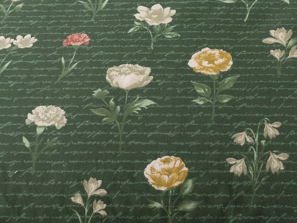 XPOSE® Bavlnené Renforcé obliečky LESNÁ BOTANIKA DUO - biele/tmavo zelené