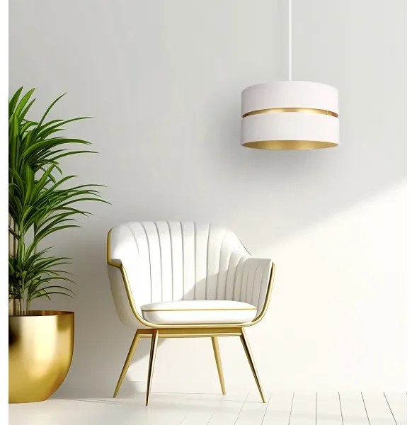 Duolla - Luster na lanku DUO 1xE27/15W/230V pr. 40 cm krémová/zlatá