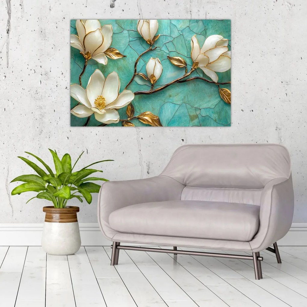 Obraz - 3D magnólia (90x60 cm)