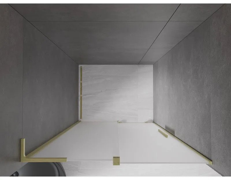 Mexen Velar L, posuvné sprchové dvere do otvoru 110 cm, 8mm sklo námraza, zlatá matná, 871-110-003-31-55